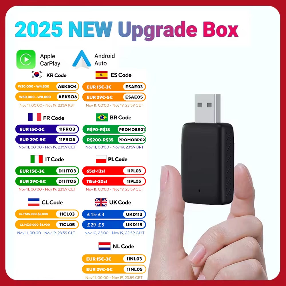 Transform Your Ride: New 2-in-1 Wired to Wireless CarPlay & Android Auto Mini Adapter - Compatible with 99% of Cars!