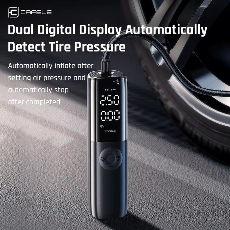 Powerful 12V Car Tire Air Pump - Portable Electric Inflator for Cars, Motorcycles, and Bicycles with Extended Power Cord